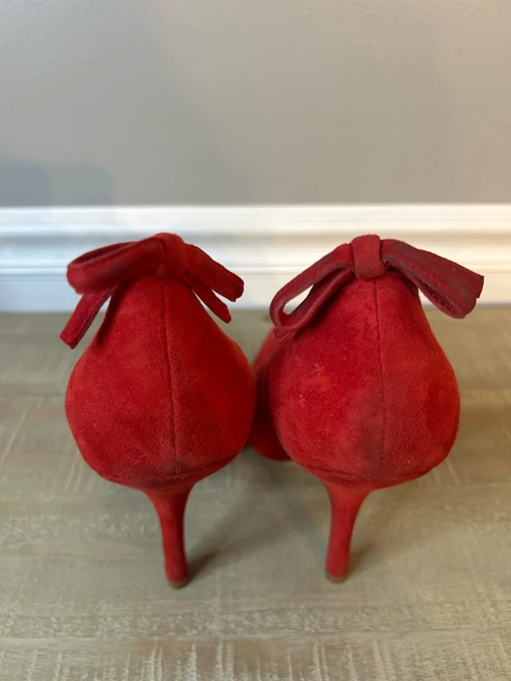 Joan & David Women’s Red Leather Pointy Toe Stiletto Heels, Size 9.5 - Picture 8 of 9